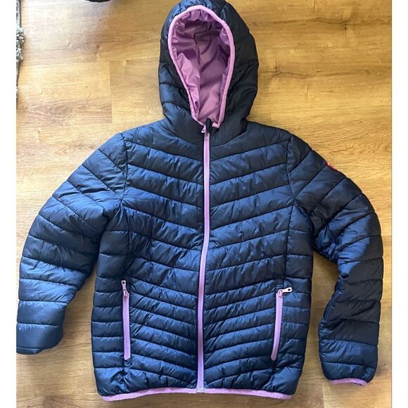 Rokka & Rolla Reversible Puffer Jacket Girl’s XL 14-16 Blue/Lavender Full Zip - Picture 1 of 16